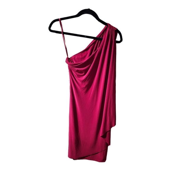 LAUREN RALPH LAUREN Red One Shoulder Drape Dress - Size 6 - Picture 2 of 8